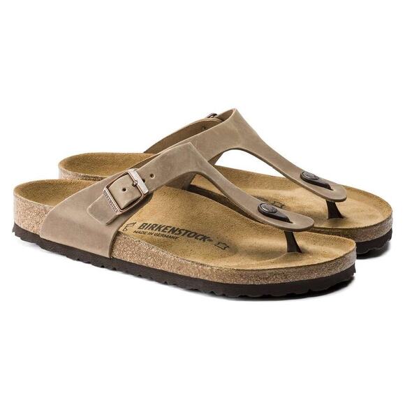 NEW Birkenstock Gizeh Oiled Leather Tobacco Brown Thong Sandal Womens 8 - Picture 6 of 16